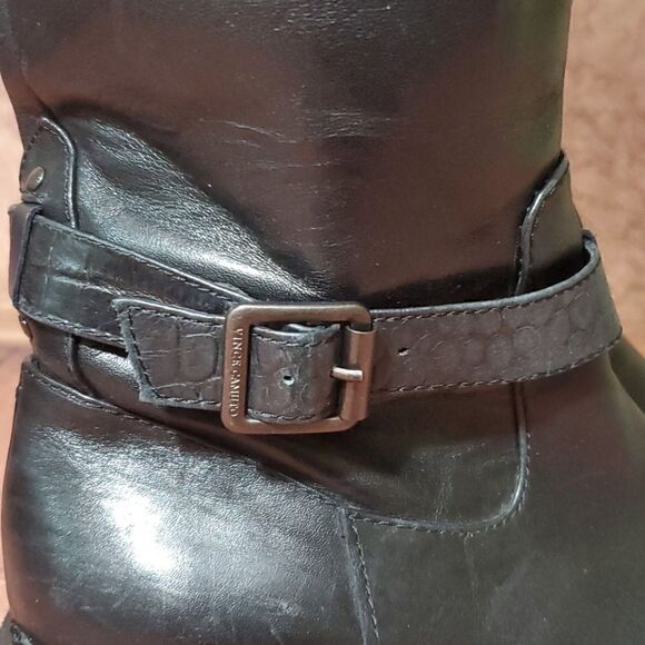 VINCE CAMUTO Black Leather Boots - Size 6 1/2 - Picture 3 of 11